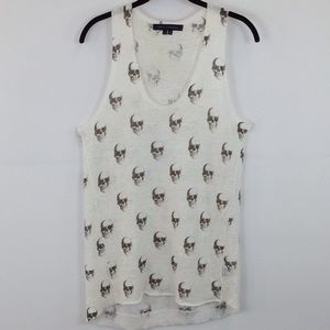 Skull Cashmere white/skulls print tank top size M